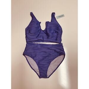 Adisputent Women's Purple 2-Piece Swimsuit, Bathing Suit, Bikini Size Large NWT